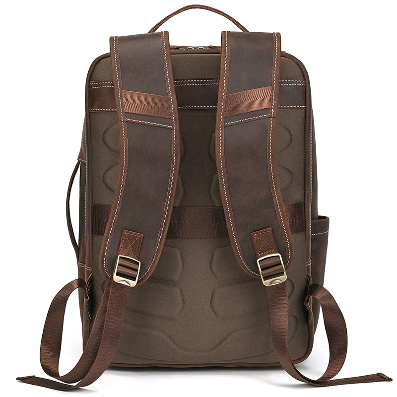 Fashion Crazy Horse Leather Backpack Real Cowskin Laptop Bagpack Computer Man Backpacks For Men Male Daypack Business School Bag