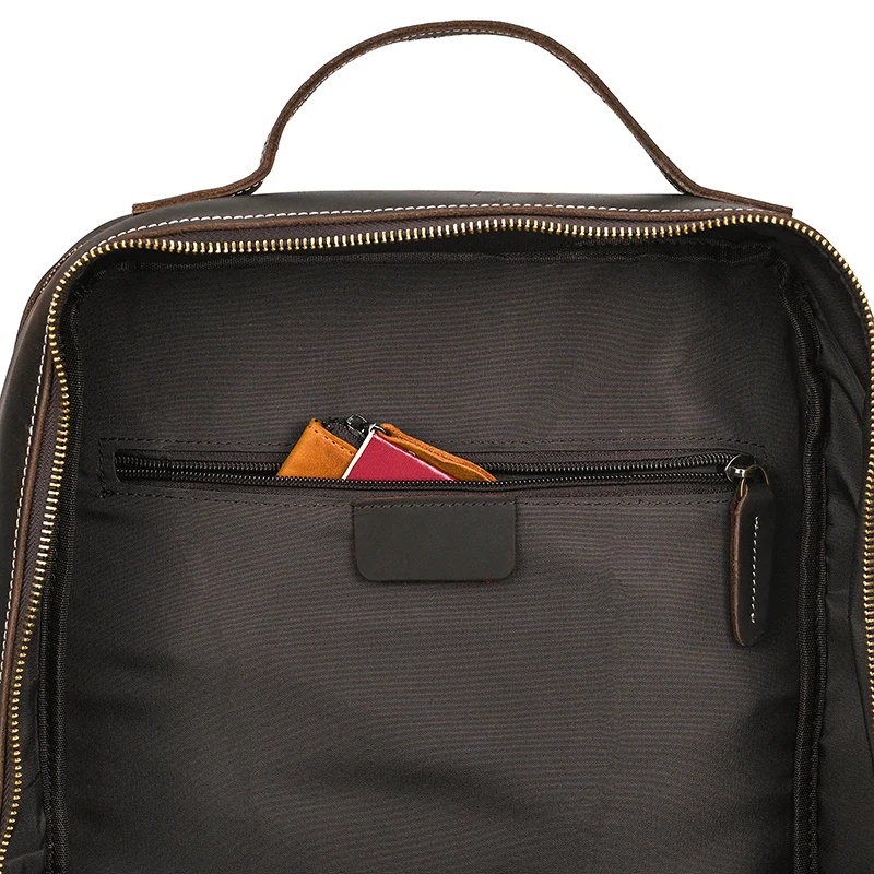 Fashion Crazy Horse Leather Backpack Real Cowskin Laptop Bagpack Computer Man Backpacks For Men Male Daypack Business School Bag