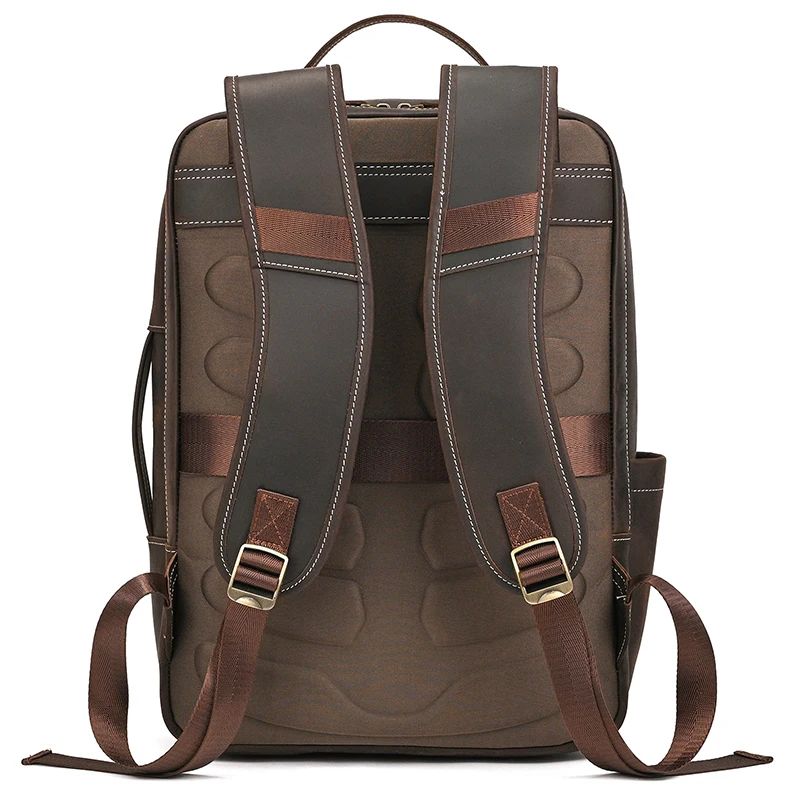 Fashion Crazy Horse Leather Backpack Real Cowskin Laptop Bagpack Computer Man Backpacks For Men Male Daypack Business School Bag