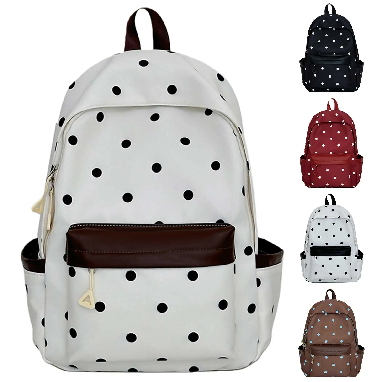 Polka Dot Aesthetic Preppy Backpack Kawaii Sweet Travel Casual Daypack Laptop Backpack for Elementary & Middle Girl Students