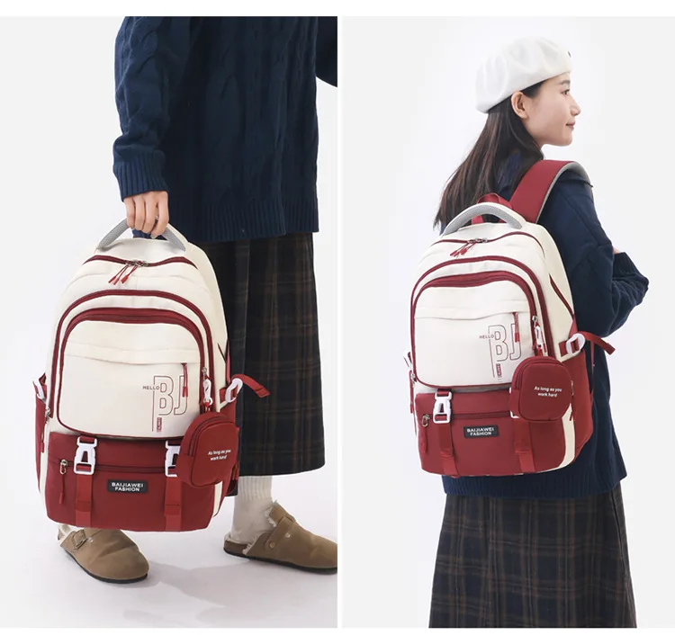 BAIJIAWEI Girls Waterproof School Bags With Purse for Teenage Girls Children Backpack Schoolbag Printing Kids School Backpacks