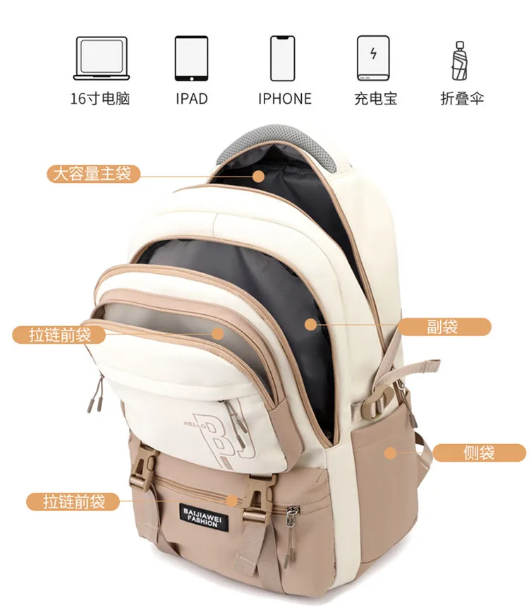 BAIJIAWEI Girls Waterproof School Bags With Purse for Teenage Girls Children Backpack Schoolbag Printing Kids School Backpacks
