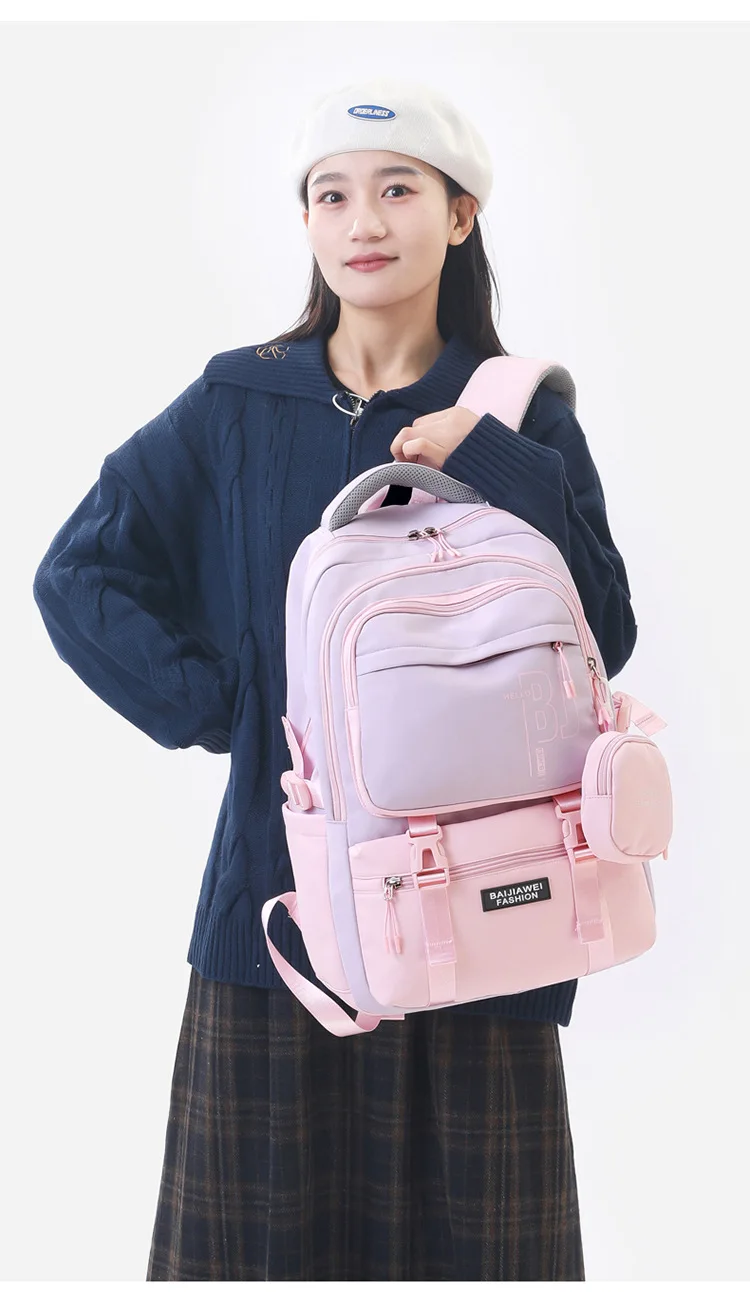 BAIJIAWEI Girls Waterproof School Bags With Purse for Teenage Girls Children Backpack Schoolbag Printing Kids School Backpacks
