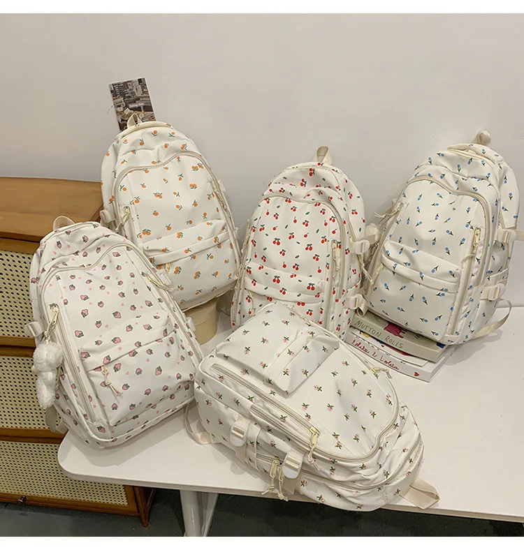 Cute Backpack Girls Fashion School Bag Large Capacity Student Schoolbag For Teenage Portable Travel Storage Bag for Kids Bookbag