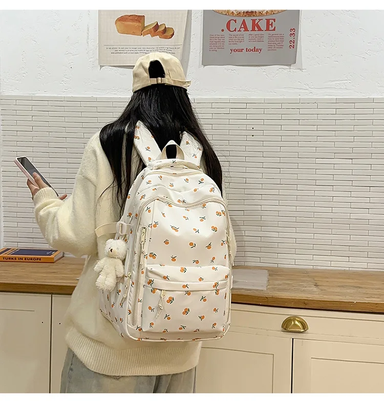 Cute Backpack Girls Fashion School Bag Large Capacity Student Schoolbag For Teenage Portable Travel Storage Bag for Kids Bookbag