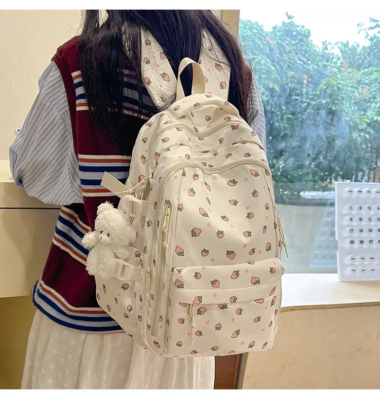 Cute Backpack Girls Fashion School Bag Large Capacity Student Schoolbag For Teenage Portable Travel Storage Bag for Kids Bookbag