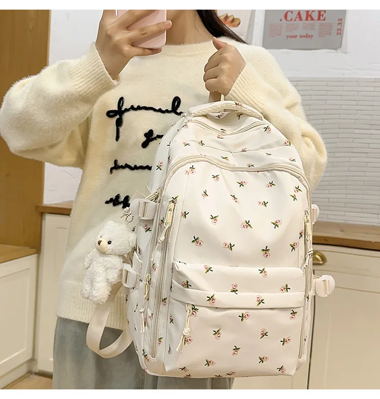Cute Backpack Girls Fashion School Bag Large Capacity Student Schoolbag For Teenage Portable Travel Storage Bag for Kids Bookbag