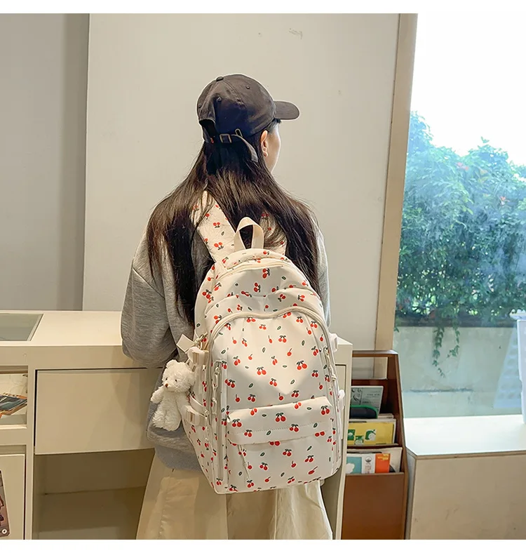 Cute Backpack Girls Fashion School Bag Large Capacity Student Schoolbag For Teenage Portable Travel Storage Bag for Kids Bookbag