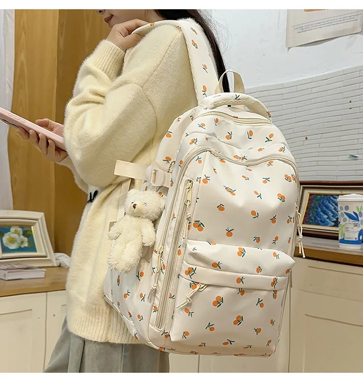 Cute Backpack Girls Fashion School Bag Large Capacity Student Schoolbag For Teenage Portable Travel Storage Bag for Kids Bookbag