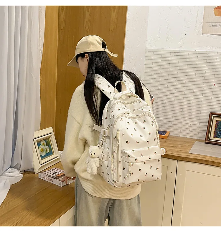 Cute Backpack Girls Fashion School Bag Large Capacity Student Schoolbag For Teenage Portable Travel Storage Bag for Kids Bookbag
