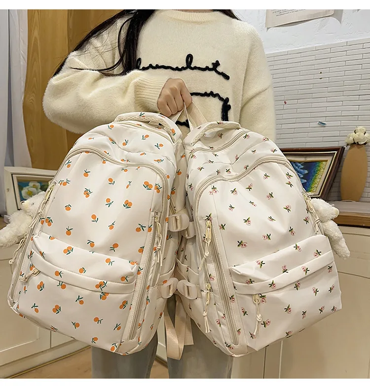 Cute Backpack Girls Fashion School Bag Large Capacity Student Schoolbag For Teenage Portable Travel Storage Bag for Kids Bookbag