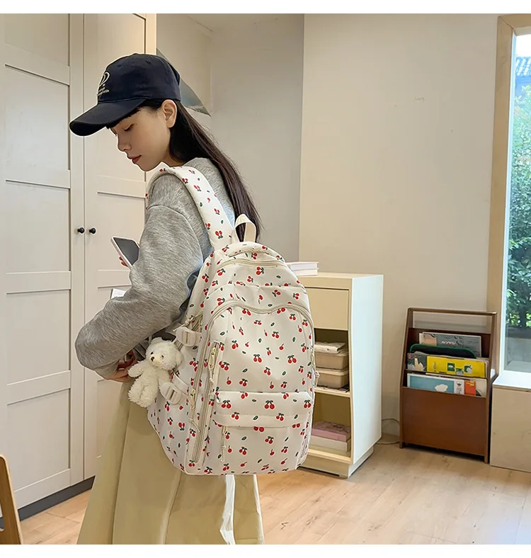 Cute Backpack Girls Fashion School Bag Large Capacity Student Schoolbag For Teenage Portable Travel Storage Bag for Kids Bookbag