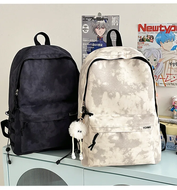 Vintage Burgundy Tie Dye Backpack Women Large Capacity Waterproof Student School Bag Lightweight Casual Travel Laptop Daypack
