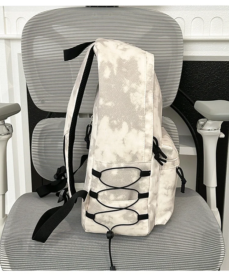 Vintage Burgundy Tie Dye Backpack Women Large Capacity Waterproof Student School Bag Lightweight Casual Travel Laptop Daypack
