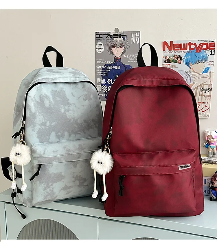 Vintage Burgundy Tie Dye Backpack Women Large Capacity Waterproof Student School Bag Lightweight Casual Travel Laptop Daypack