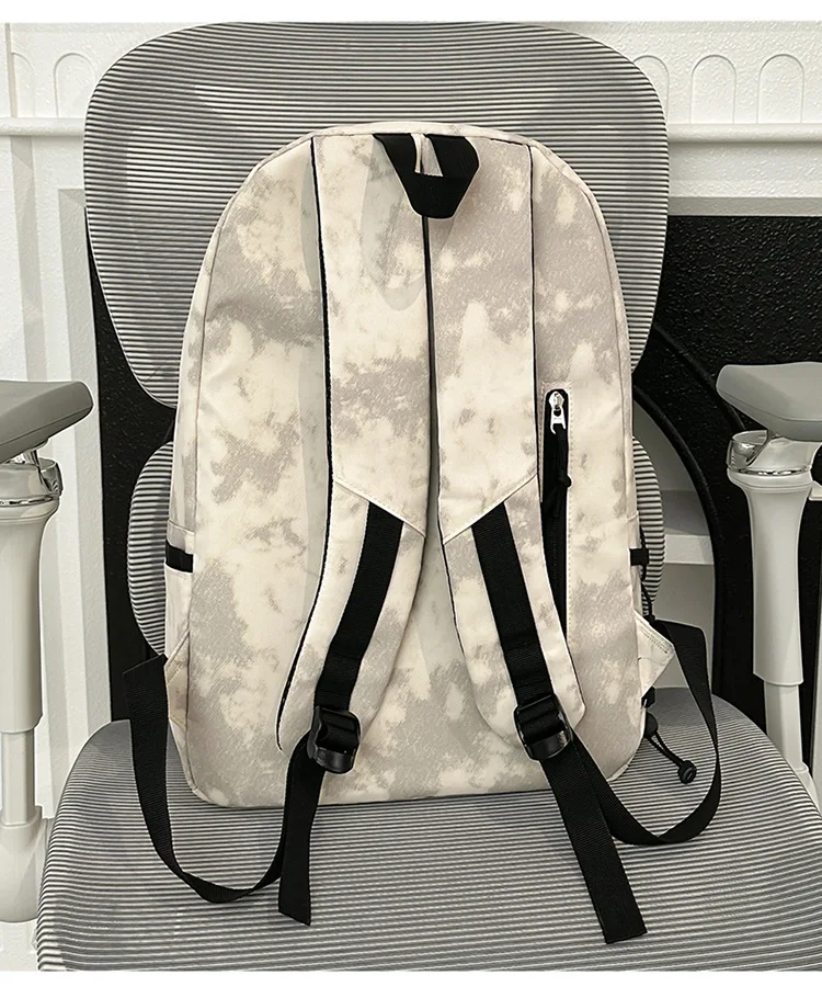 Vintage Burgundy Tie Dye Backpack Women Large Capacity Waterproof Student School Bag Lightweight Casual Travel Laptop Daypack