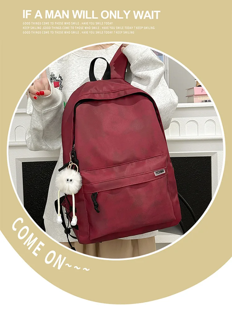 Vintage Burgundy Tie Dye Backpack Women Large Capacity Waterproof Student School Bag Lightweight Casual Travel Laptop Daypack