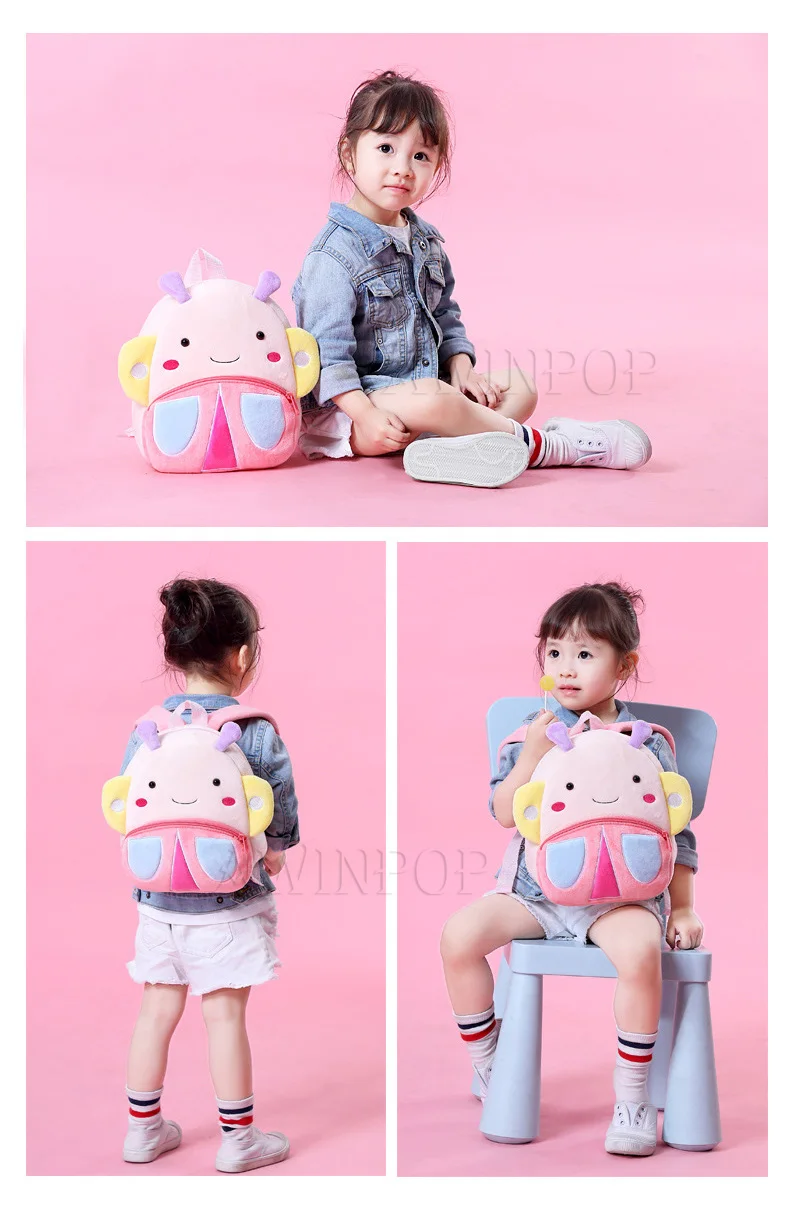 3D Cartoon Animals Children Backpacks for Girls Boys Soft Plush Kindergarten Kids School Bag Kawaii Children SchoolBags