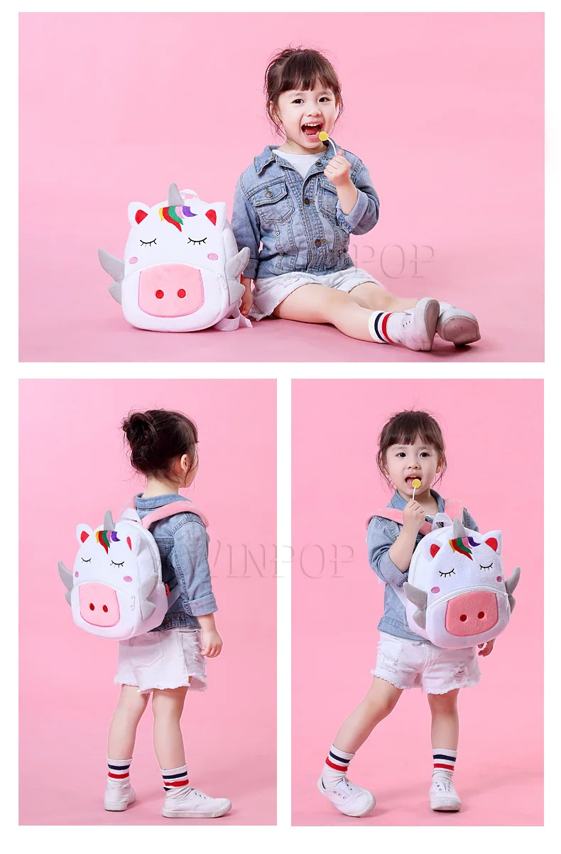 3D Cartoon Animals Children Backpacks for Girls Boys Soft Plush Kindergarten Kids School Bag Kawaii Children SchoolBags