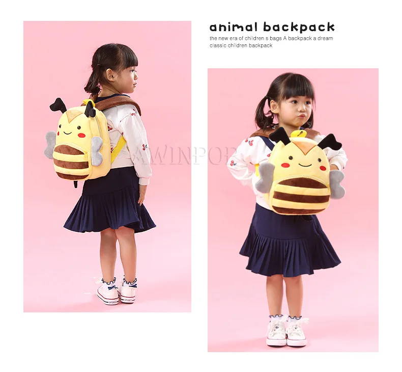 3D Cartoon Animals Children Backpacks for Girls Boys Soft Plush Kindergarten Kids School Bag Kawaii Children SchoolBags