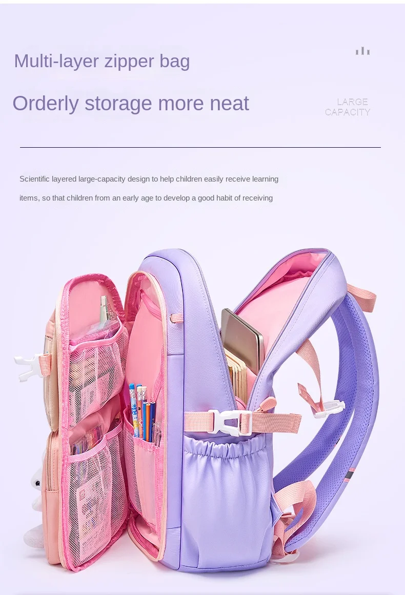 2025 Primary School Girls' Schoolbag Kawaii Lightweight Children's Bag Waterproof Bags Colorful Travel Backpack Mochilas Gifts