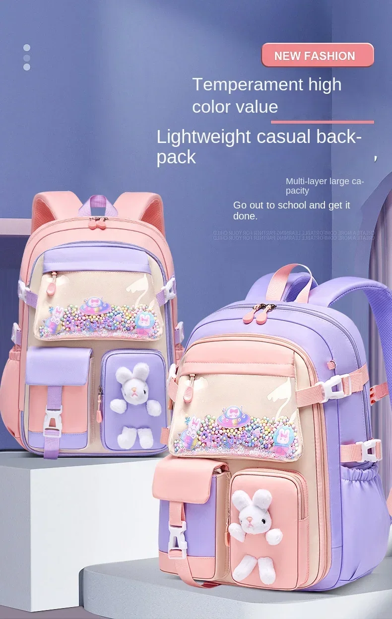2025 Primary School Girls' Schoolbag Kawaii Lightweight Children's Bag Waterproof Bags Colorful Travel Backpack Mochilas Gifts