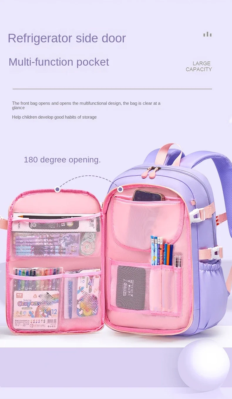 2025 Primary School Girls' Schoolbag Kawaii Lightweight Children's Bag Waterproof Bags Colorful Travel Backpack Mochilas Gifts