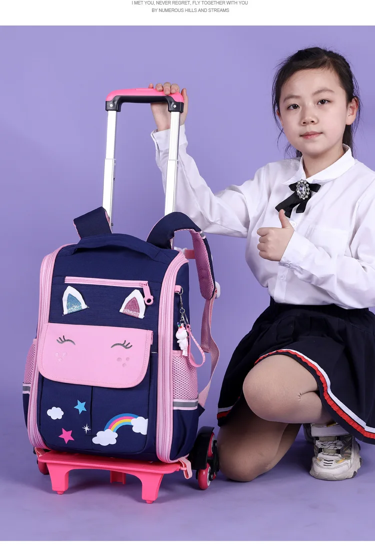 School Wheeled Backpack For Girls School Trolley Bags With Wheels School Rolling Backpack For Boys Wheeled Backpack Bag For Kids