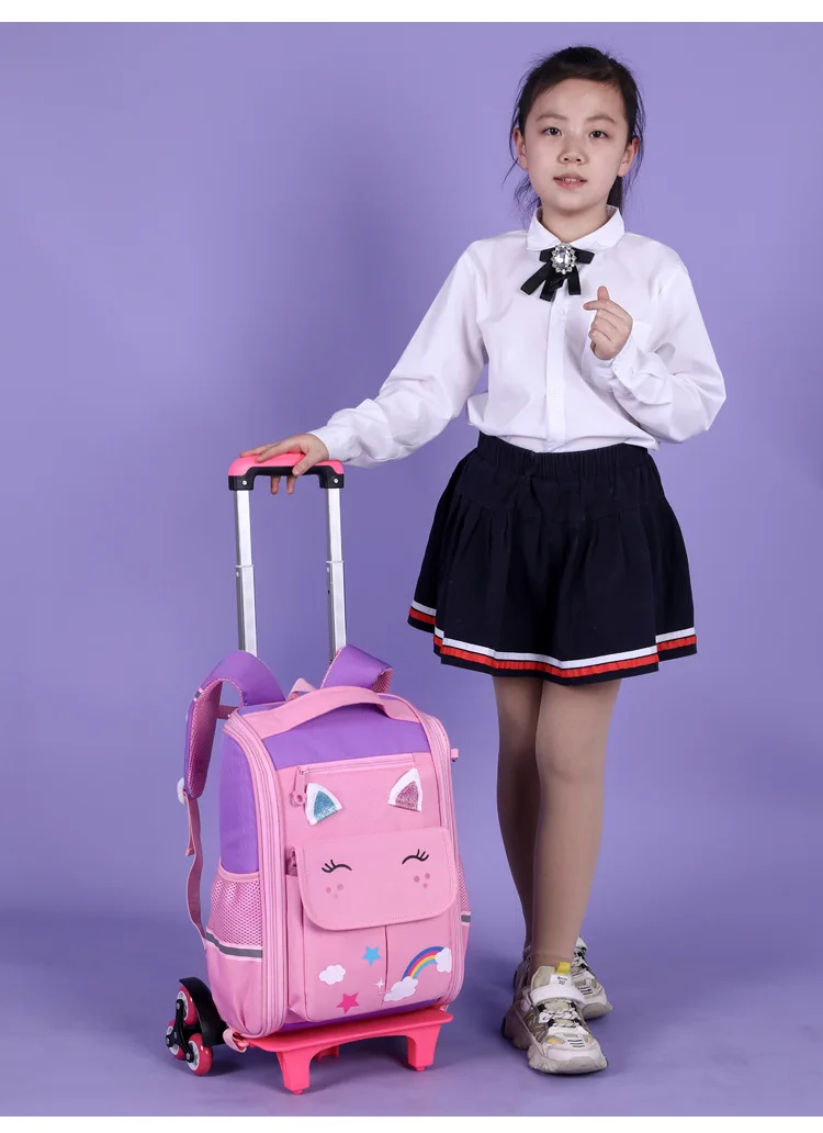 School Wheeled Backpack For Girls School Trolley Bags With Wheels School Rolling Backpack For Boys Wheeled Backpack Bag For Kids