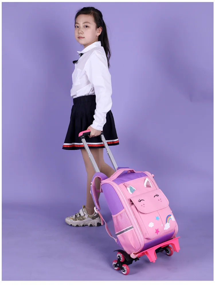 School Wheeled Backpack For Girls School Trolley Bags With Wheels School Rolling Backpack For Boys Wheeled Backpack Bag For Kids