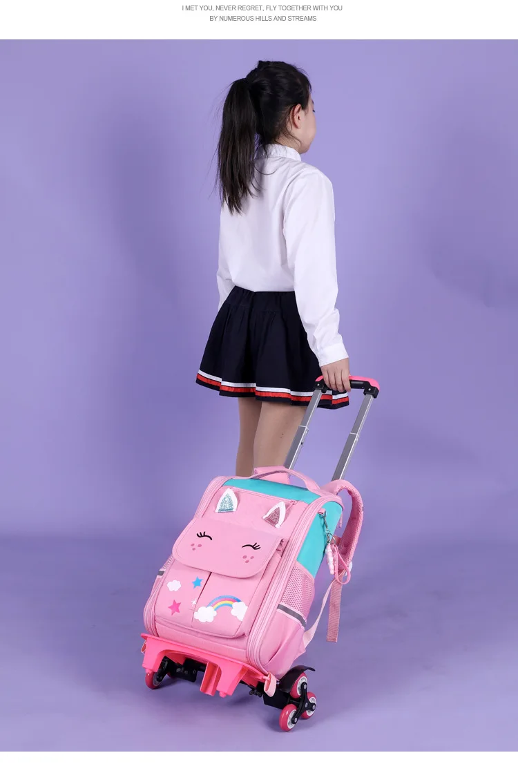 School Wheeled Backpack For Girls School Trolley Bags With Wheels School Rolling Backpack For Boys Wheeled Backpack Bag For Kids