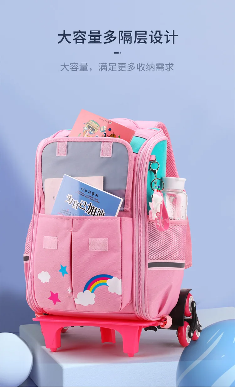 School Wheeled Backpack For Girls School Trolley Bags With Wheels School Rolling Backpack For Boys Wheeled Backpack Bag For Kids