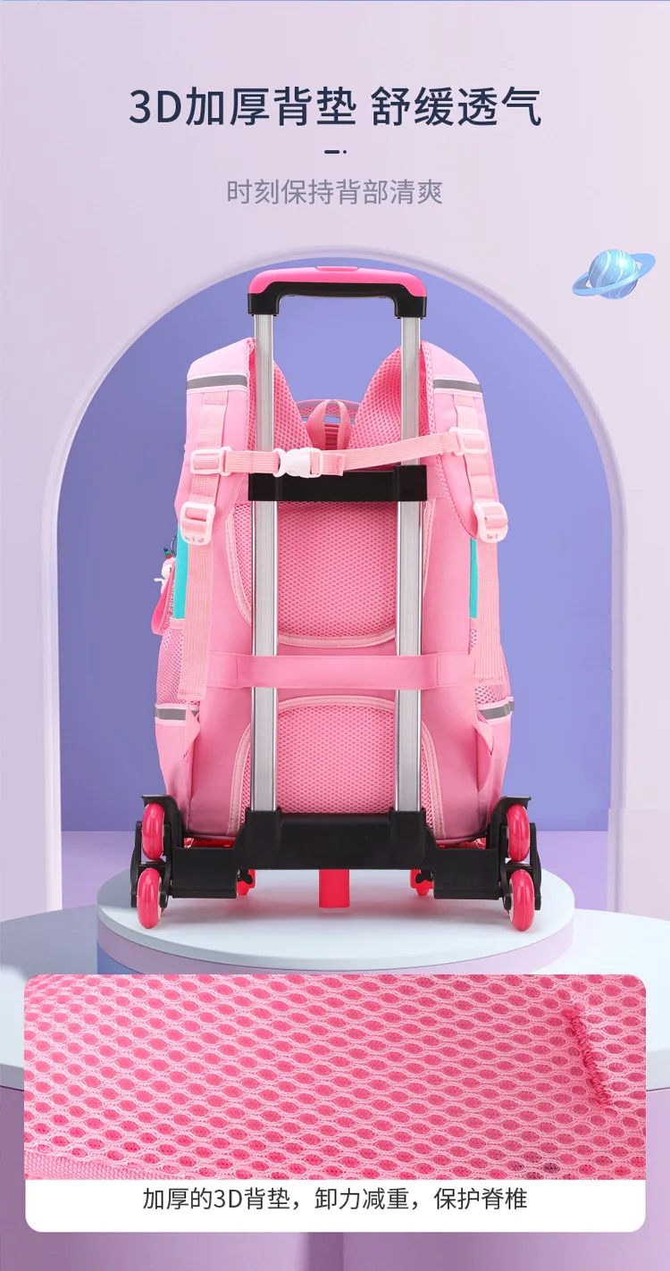 School Wheeled Backpack For Girls School Trolley Bags With Wheels School Rolling Backpack For Boys Wheeled Backpack Bag For Kids
