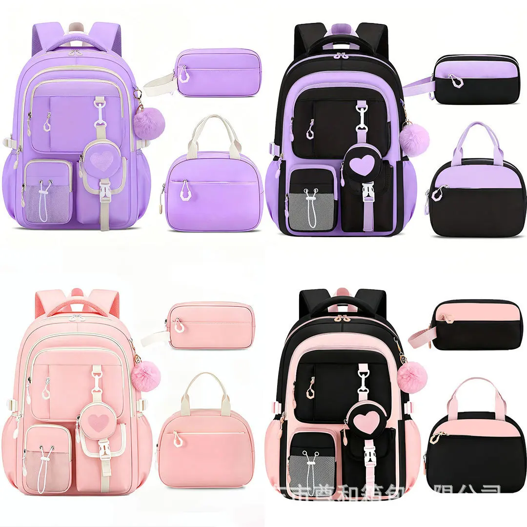 Children School Bags for Teenage Girls Set Schoolbag Kawaii Primary School 3Pcs Junior High School Backpack Kids Travel Rucksack