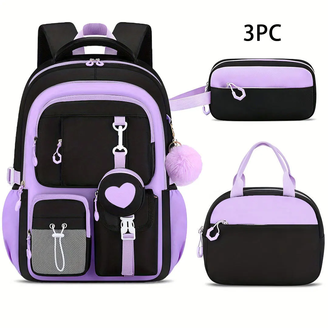 Children School Bags for Teenage Girls Set Schoolbag Kawaii Primary School 3Pcs Junior High School Backpack Kids Travel Rucksack