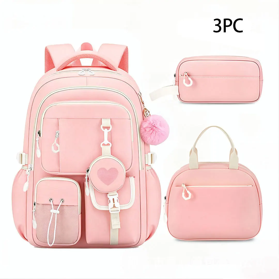 Children School Bags for Teenage Girls Set Schoolbag Kawaii Primary School 3Pcs Junior High School Backpack Kids Travel Rucksack