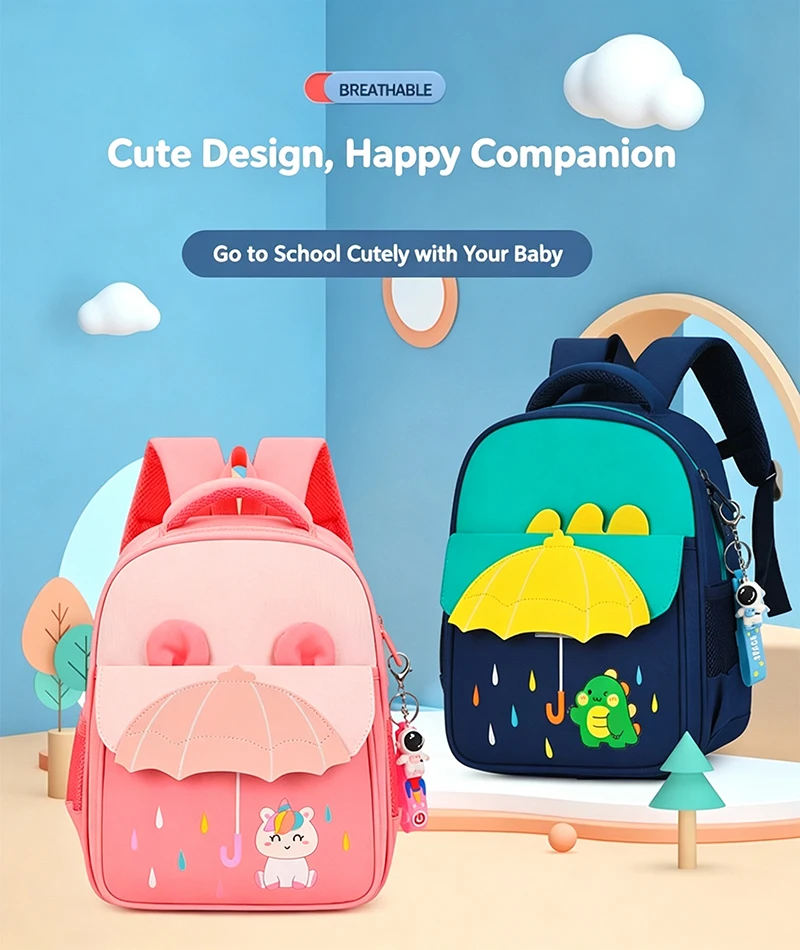 2026 New Cute Children's Kindergarten Bags Fashion Cartoon Animal School Backpack Girls Lovely Small Schoolbags