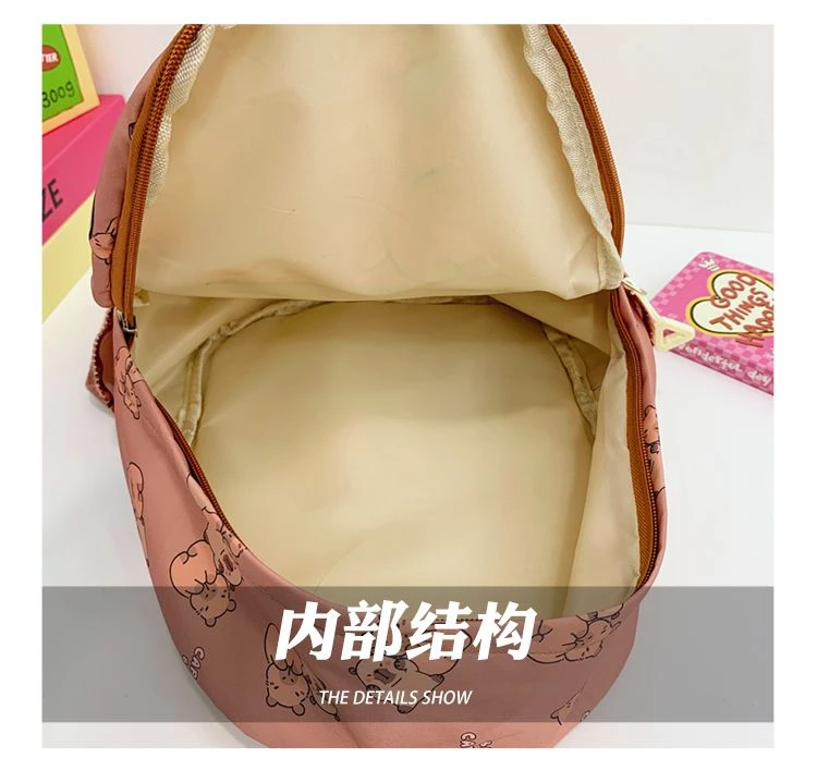 2026 New Kawaii Cartoon Capybara Backpack Women Girls Ultra-light Kindergarten Primary Student Schoolbag Simple Pattern Book Bag