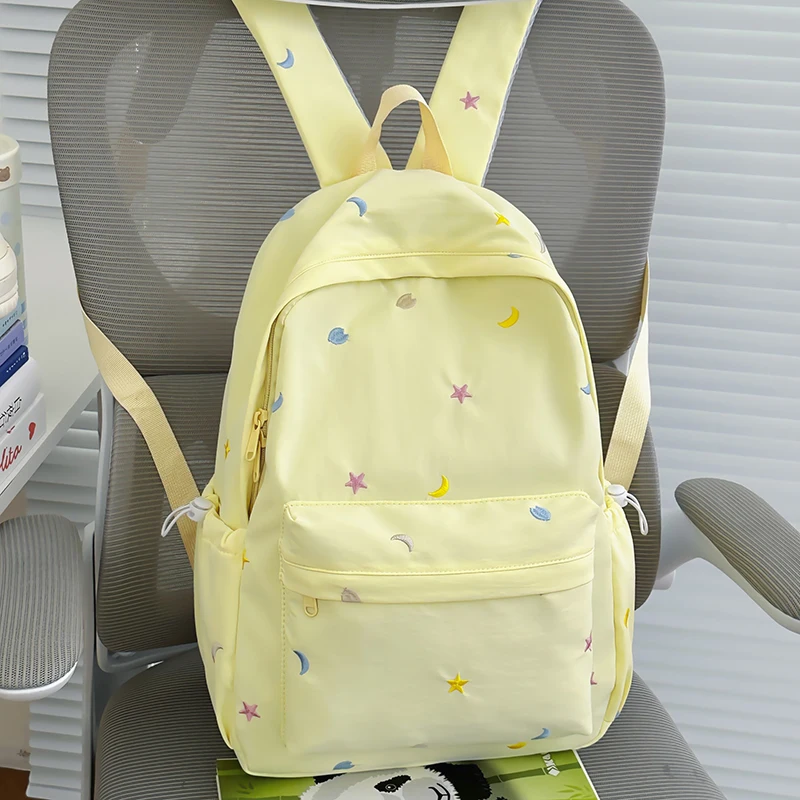 Y2K Cute Aesthetic Preppy Backpack Lightweight Travel Rucksack Nylon Travel Casual Daypack Waterproof for Teens Girls Students