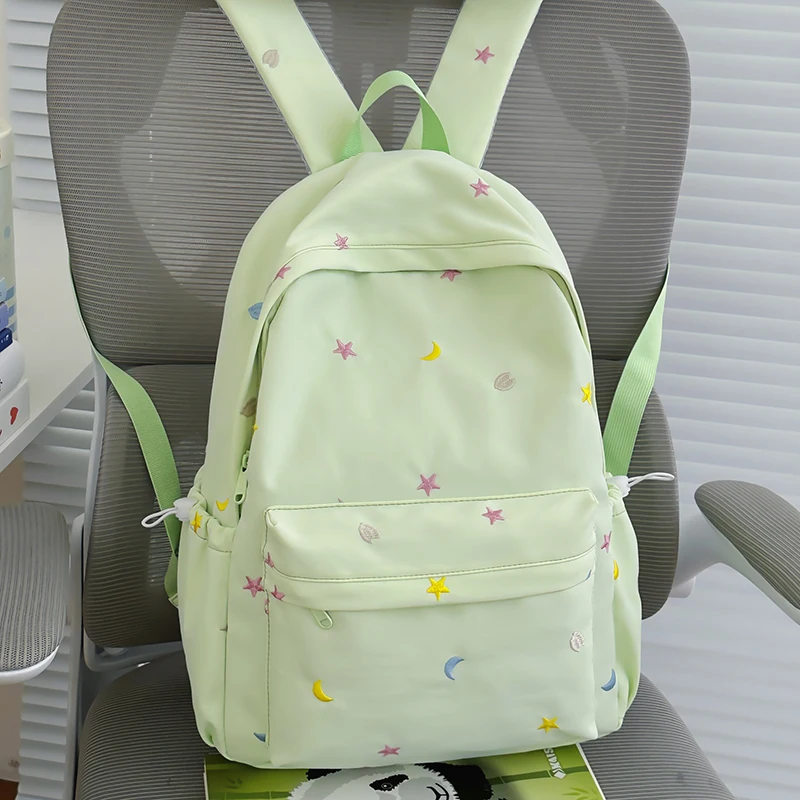 Y2K Cute Aesthetic Preppy Backpack Lightweight Travel Rucksack Nylon Travel Casual Daypack Waterproof for Teens Girls Students