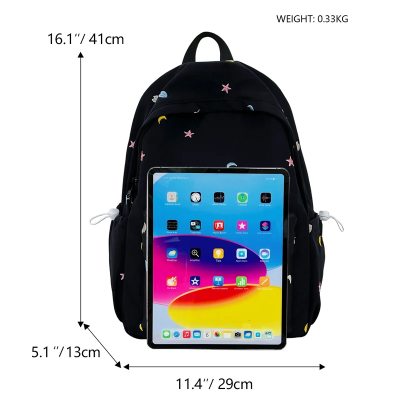 Y2K Cute Aesthetic Preppy Backpack Lightweight Travel Rucksack Nylon Travel Casual Daypack Waterproof for Teens Girls Students