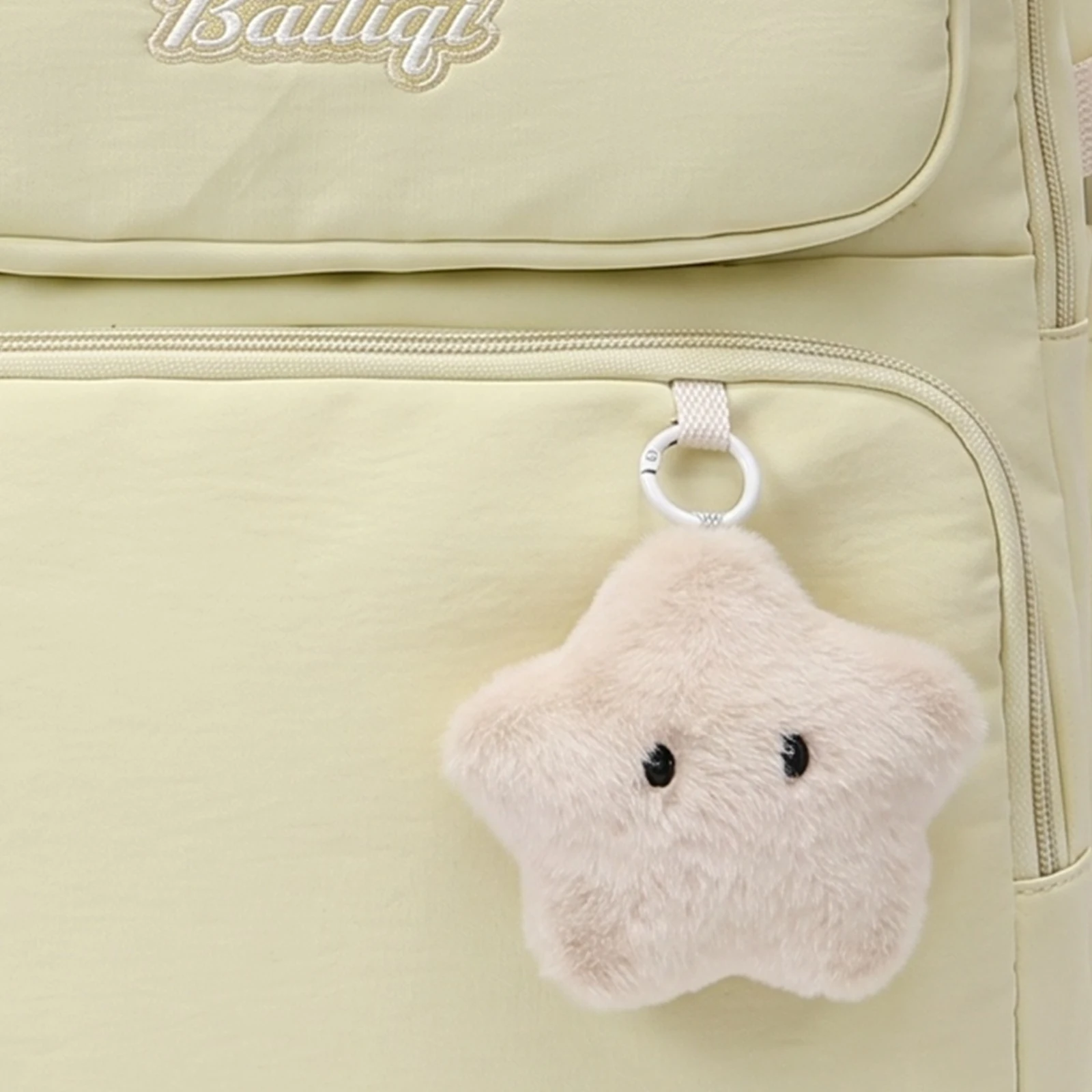 Young Women Aesthetic Backpack Korean Style Nylon Bag Multi-Compartment Travel Pack