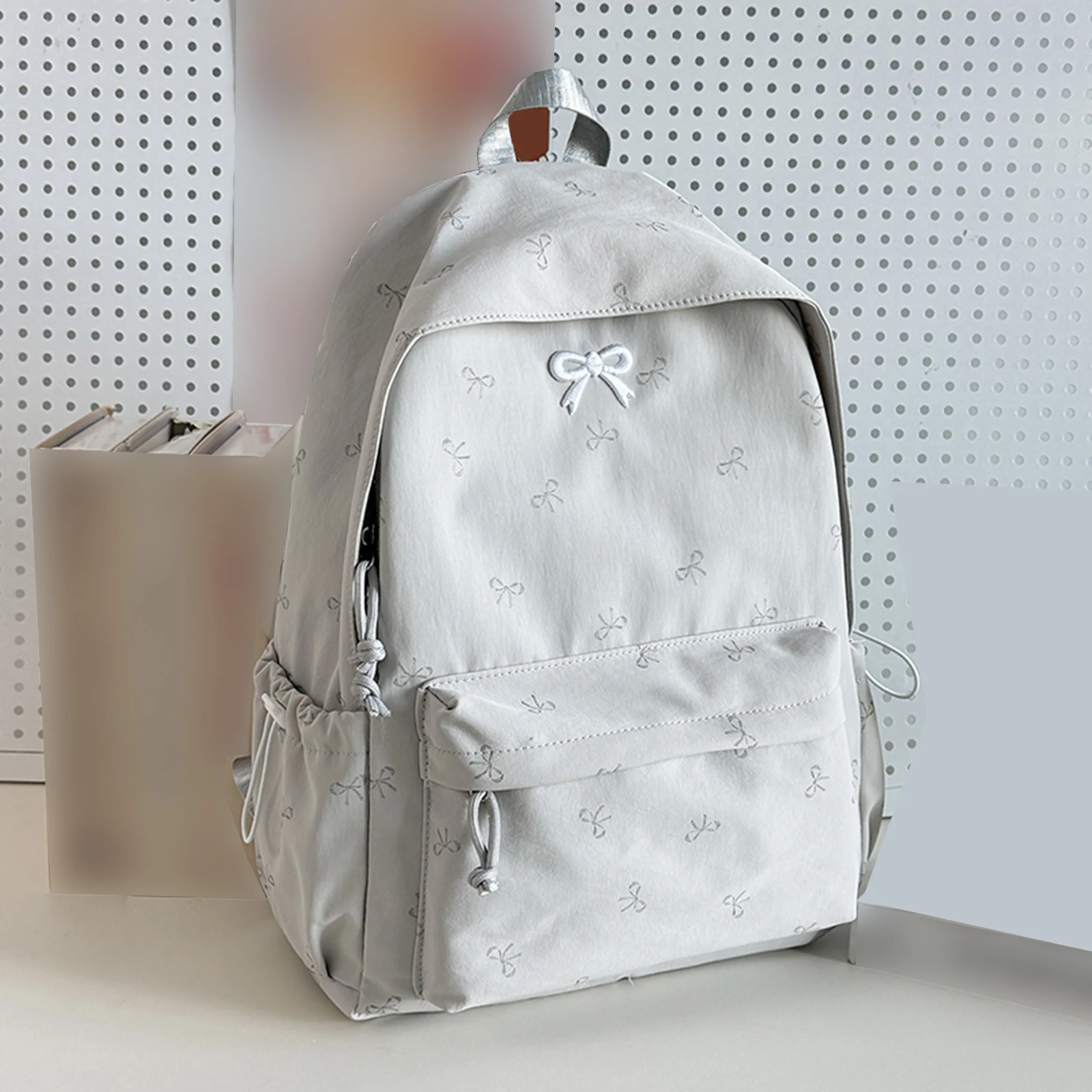 Women Bows Backpacks Travel Bag Large Capacity Kawaii Laptop Backpack Y2k Casual Laptop Bag Nylon for Kids Children Teens Girls