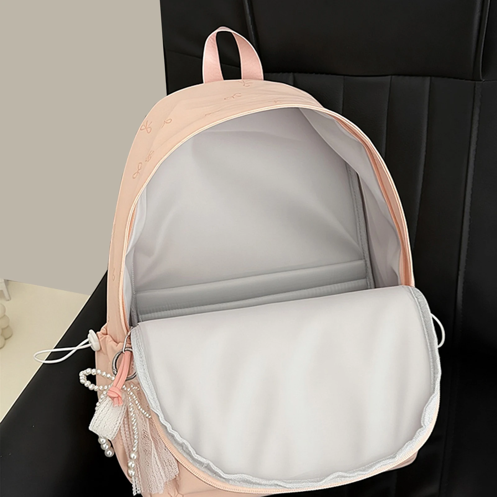 Women Bows Backpacks Travel Bag Large Capacity Kawaii Laptop Backpack Y2k Casual Laptop Bag Nylon for Kids Children Teens Girls