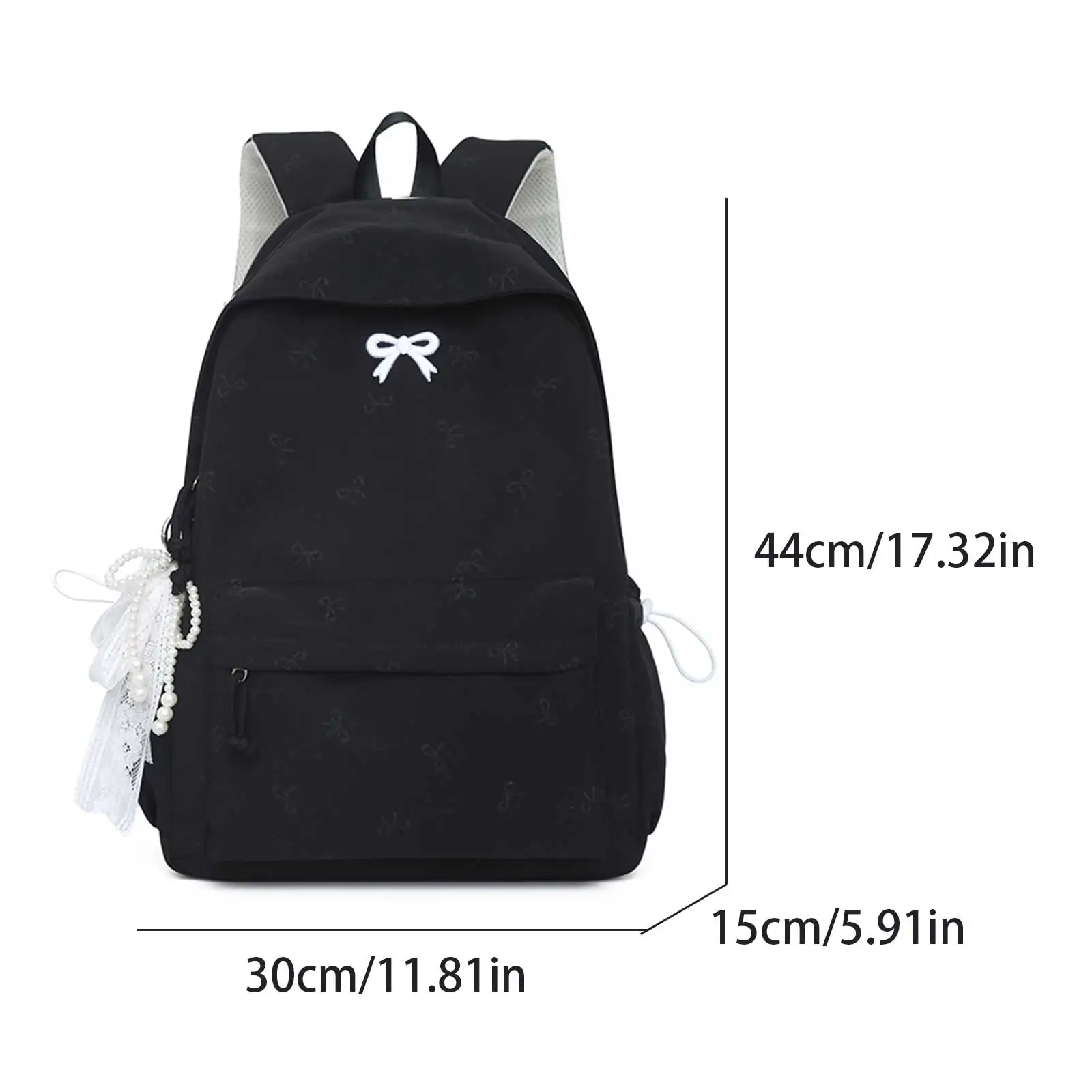 Women Bows Backpacks Travel Bag Large Capacity Kawaii Laptop Backpack Y2k Casual Laptop Bag Nylon for Kids Children Teens Girls