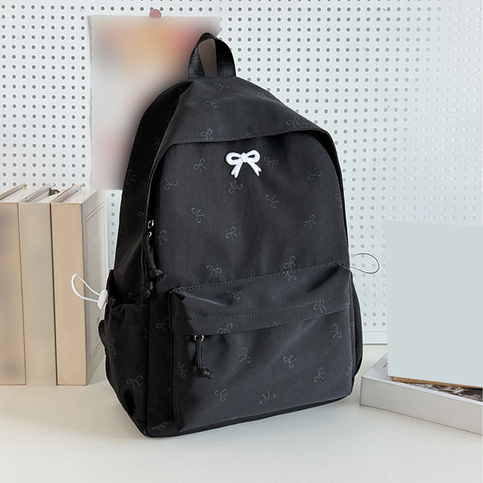 Women Bows Backpacks Travel Bag Large Capacity Kawaii Laptop Backpack Y2k Casual Laptop Bag Nylon for Kids Children Teens Girls