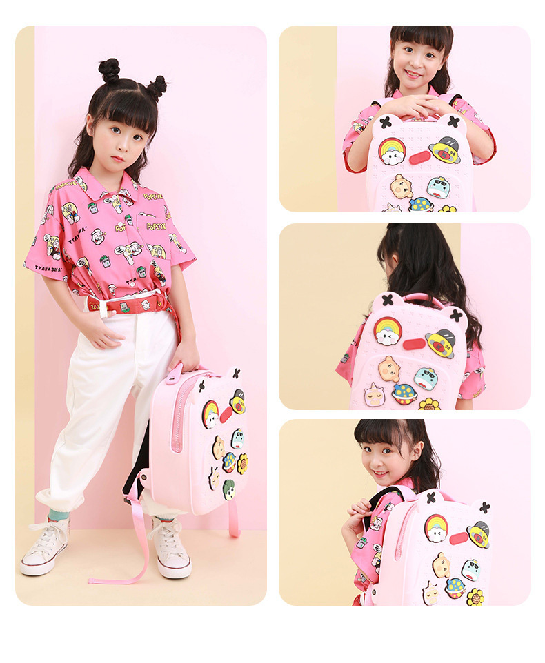 Kindergarten Kids Kawaii Backpacks for Girls Fashion DIY School Bags for Boys Waterproof Children Kids Cartoon Book Bag Gift