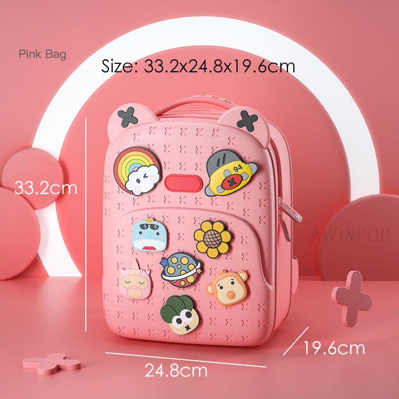 Kindergarten Kids Kawaii Backpacks for Girls Fashion DIY School Bags for Boys Waterproof Children Kids Cartoon Book Bag Gift