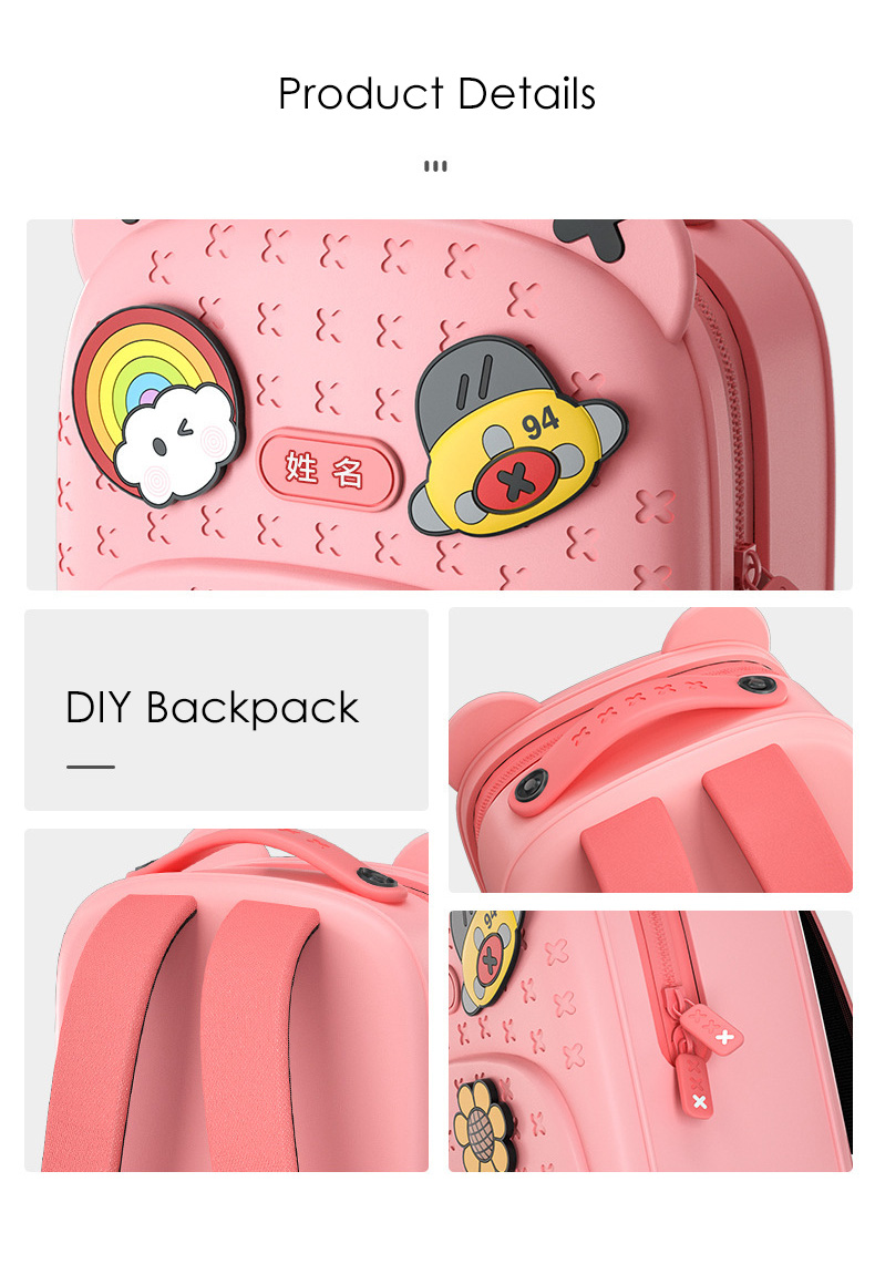 Kindergarten Kids Kawaii Backpacks for Girls Fashion DIY School Bags for Boys Waterproof Children Kids Cartoon Book Bag Gift