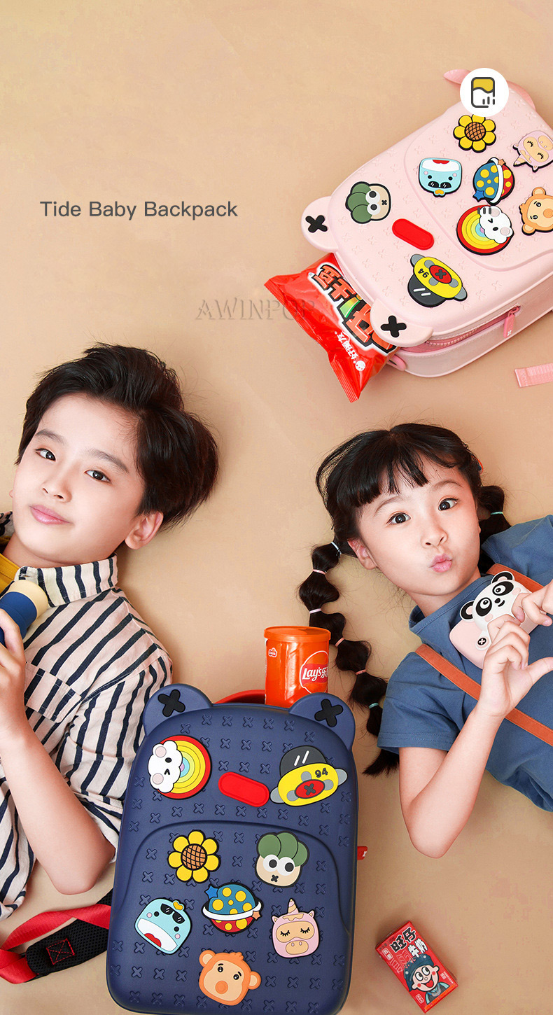 Kindergarten Kids Kawaii Backpacks for Girls Fashion DIY School Bags for Boys Waterproof Children Kids Cartoon Book Bag Gift